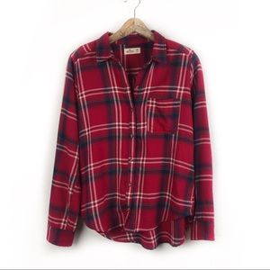 Hollister Red and Blue Flannel Medium